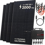 Solarway&reg; Balkonkraftwerk 2000 W Complete Socket - Latest 2000 W Inverter - Solar System Complete Set - 500 W Solar Modules & Envertech & Accessories