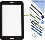 Touch Digitizer Screen Replacement for Samsung Galaxy Tab 3 Lite 7.0 T110 SM-T110 (No Earphone Hole) + Pre Installed Adhesive with Tools (Black)