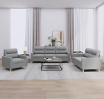Juroupi 3201536 3-Piece Sofa Set with Cushion Sofa Living Room Sofa Set Sofas for Living Room Light Grey Fabric