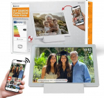 Denver PFF-1070B | 10,1-tolline digitaalne Wi-Fi-pildiraam akuga | HD IPS puuteekraan | FRAMEO rakendus ja 16 GB m&auml;lu | Valge