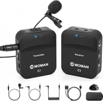 Moman Lavalier juhtmevaba kaamerate kaantelefoni mikrofon 2,4 GHz juhtmevaba mikrofon 70 m Audio Surveillance juhtmevaba kaantelefoni mikrofon Canon Sony kaamera mobiiltelefoni nutitelefoni s&uuml;learvuti DSLR videokaamerale C1