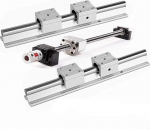 PWQBABJWL Professional Linear Rail Support + SBR20 Shaft Guide + SBR20UU Block Bearing + Ball Screw Kit + Nut + BKBF12 + Clutch