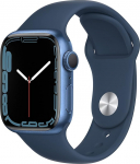 Apple Watch Series 7 (GPS, 41 mm) alumiiniumist korpus sinine koos Abyss spordirihmaga sinine (uuenenud)