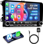 ESSGOO Android 14 autoraadio VW Golf 5 6 Passat Polo Touran Tiguan Caddy T5 Seat - 9-tolline puuteekraaniga autoraadio juhtmevaba CarPlay & Android Car, 4GB+64GB, FM/RDS Navi GPS, Bluetooth, 2Din