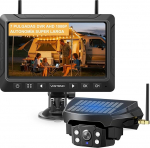Tagfahrkamera Kabellos Solar 7" 1080P Monitor, Magnetische Tagfahrkamera Funk mit 10000mAh Akk, Unterst&uuml;tzung 4 Kameras, Drahtlose Kamera f&uuml;r Wohnwagen, LKW, Auto, Wohnmobil(2 Kamera)