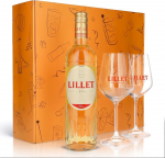 Sipply kinkekomplekt 3-osaline koos 2 &otilde;hupalliga klaaside ja 1 pudeliga Lillet 0,7 L 17,0% Vol. koos kinkekomplektiga: Apelsinine kingitus naistele meestele meestele emale isale s&otilde;brannale j&otilde;uludeks lihav&otilde;ttep&uuml;hadeks