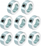 sourcing map Set of 8 Screw Collars, 1-1/2" Bore Carbon Steel Shank Collars, 1-3/8" OD, 5/8" Width, Lock Axle Collar for Linear Rod Shaft Guide