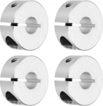 sourcing map Schaftmanschette, 8 mm Bohrung, eingeteilte Aluminiumlegierung, Klemmwellenmanschetten mit M4-Schraube f&uuml;r industrielle Automatisierung, F&ouml;rderbandsysteme, 4 St&uuml;ck