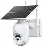 Ctronics 2K 3MP Outdoor Solar Surveillance Camera with 6W Solar Panel, 25 m Colour Night Vision & Spotlight, PC/APP, WLAN PTZ IP Battery Camera, FTP/Cloud/128GB, PIR Motion Detection, 2-Way Audio