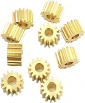 Toothing Spiral Bevel Gear 100 Pieces 143A 0.5 M Brass Pinion OD = 8 mm 14T 2.98 mm Hole Tight for 3 mm Motor Shaft Metal Copper Gears
