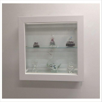 VM ART DESIGN GLASS VMBR6TC-QD50-TR-WHT Hanging Glass Display Cabinet