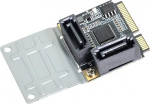 cablecc Mini PCI-E PCI Express SATA 3.0 kahe pordi adapteri konverteri k&otilde;vaketta laienduskaart
