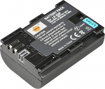 DSTE LP-E6P (7,4 V/2400 mAh) Li-ion aku &uuml;hildub Canon EOS R5 Mark II, R5 2,60Da,70D,80D,90D,7D MarkII,7D MarkIII,XC10,XC15 digikaameraga nagu LP-E6 LP-E6N LP-E6NH