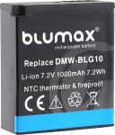 Blumax aku &uuml;hildub Panasonic DMW-BLG10 / DMW-BLG10E | 1000mAh - NTC sensor & V1 korpus Lumix DMC-GF6 GX7 III GX80 DMW-BLE9 E BP-DC15 E jaoks