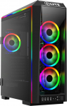 GAMDIAS E-ATX Mid-Tower Gaming PC korpus 3 x 120mm ARGB ventilaatoriga, karastatud klaasist k&uuml;lgpaneel, p&ouml;&ouml;rduks, toiteallikas, ATX tugi, lauaarvuti korpus RGB ehitamiseks TALOS P1A