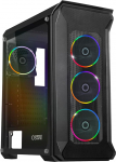 EMPIRE GAMING Darkwitcher - PC Gamer Case - ARGB Medium Case Tower ATX - Metallv&otilde;rguga fassaad ja turvaklaasist k&uuml;ljeuks - 4 ventilaatorit 5 Volt PWM LED RGB adresseeritav 120 mm