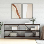 Konsolentisch aus Eisen, Holz, Eiche, Braun, elegant, f&uuml;r den Eingangsbereich, mit robuster Struktur und gro&szlig;er Lagerung, 180 x 30 x 75 cm