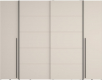 Forte Narago Riidekapp 270, kaasaegne l&uuml;kandustega riidekapp, 4-ukseline, komposiitpuit, kasmiir|beež, 270,3 cm lai x 210,5 cm k&otilde;rge x 61,2 cm s&uuml;gav.