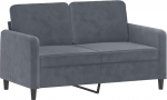 vidaXL diivan 2-kohaline, Lounge diivan diivan koos k&auml;etugede seljapatjadega, elutoa diivan disain diivan metallist raam, istumism&ouml;&ouml;bel kahe istekohaga, tumehall sametist