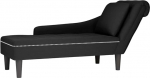 vidaXL Chaise Longue, siseruumide diivan koos parema k&auml;etoega, polsterdatud Chaise Longue elutuppa, magamistuppa, kontorisse, polsterdatud lamamistool, must sametiga