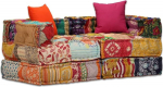 vidaXL Pouf, 2-kohaline modulaarne Patchwork kangast istmepouf, diivan, tool, lounge diivan