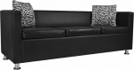 BULANED 3 Seater Sofa, Living Room Couch, Living Room Furniture, Youth Sofa, Lounger Living Room, Sofas & Couches, Youth, Faux Leather, Black