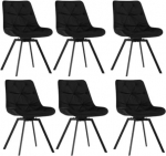 CLIPOP s&ouml;&ouml;gitoa toolid, p&ouml;&ouml;ratav sametist p&ouml;&ouml;rlev tool, k&ouml;&ouml;gitool, polsterdatud tool, mugav s&ouml;&ouml;gilaua tool seljatoega, s&ouml;&ouml;gitoolid s&ouml;&ouml;gituppa, elutuppa, k&ouml;&ouml;ki (must, komplekt 6)