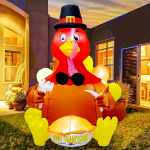 6ft T&auml;ispuhutav T&uuml;rgi kaunistus koos 7 sisseehitatud LED-ga T&auml;ispuhutav v&auml;ljas muru &otilde;ueala Thanksgiving Dekoratsioonid s&uuml;gisese saagikoristuse puhkuseks
