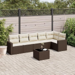 6-TLG. Garten Sofa Garnitur Schwarz Poly Rattan mit Kissen und wasserabweisendem Beutel als Gartenm&ouml;bel Set mit Stauraum