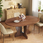 Mondeer &Uuml;mmargune pikendatav s&ouml;&ouml;gilaud, 110-150 cm, ovaalne s&ouml;&ouml;gilaud 4-8 inimesele, metallraamiga, ristpjedestaaliga ja eemaldatavate lehtedega, k&ouml;&ouml;k, restaureerimine (p&auml;hkelpuu)