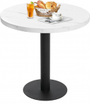 Mingone &uuml;mmargune s&ouml;&ouml;gilaud, 80 cm, valge marmorse v&auml;limusega k&ouml;&ouml;gilaud, MDF-plaat ja metallraam, k&ouml;&ouml;ki, s&ouml;&ouml;gituppa, r&otilde;dule, elutuppa.