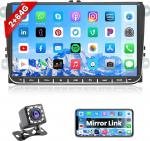 2+64G Android Car Radio for VW Golf 5 Golf 6 Skoda Passat B6 Passat B7 Radio 9 Inch Touch Display Car Stereo with GPS WiFi Mirror Link Bluetooth Reversing Camera Mic