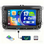 CAMECHO 8-tuumaline 4+64G Android 13 autoraadio VW Golf 5 6 Polo Tiguan Caddy Skoda Passat koos Carplay/Android Car/DSP, 7-tolline HD puuteekraan koos WiFi GPS Bluetooth 5.0 FM/RDS USB 32EQ Mirrorlinkiga