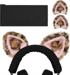 Geekria NOVA peakate koos silmkoekanga ja kassik&otilde;rva kinnituskomplektiga, mis &uuml;hildub Razer Kraken 7.1 v2, Sony MDR1ABT, MDR1AM2 (Leopardroosa)