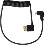 HangTon Micro HDMI kaabel 4K 8K Sony A7C ZV-E1, Canon R6ii R5C R10, ATOMOS Ninja V Ultra Shinobi Monitori kiire paindlik must spiraal 50cm