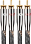 SKW Audiophiles RCA Audiokaabel, 2 x RCA kuni 2 x RCA kaabel OD 6 mm Audiophile RCA kaabel (1,5 m, must)