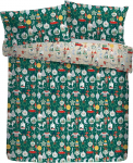 Fusion Christmas Decoration Duvet Cover Set 52% taaskasutatud pol&uuml;estrit 48% puuvilla Super King suurus 260 x 220 cm roheline p&ouml;&ouml;rdtr&uuml;kk 2 padjap&uuml;&uuml;ru
