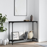 Eleganter Konsole Holztisch mit Metallrahmen - Schwarz, 101 x 30,5 x 75 cm - for Flur, Wohnzimmer Model837702