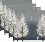 Kangast laualusad, pestavad laualusad s&ouml;&ouml;gilauale, 4 tk, Winterwaldelksnow