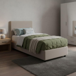 Talamo Italia - Chelsea &uuml;heinimesevoodi, konteinervoodi, 100% Made in Italy, eesmine avaus, sobib madratsile cm 90x190, turtledove