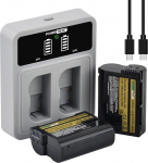 EN-EL15C aku 2600 mAh koos 20 W kiire kahekordse USB-C laadijaga Nikon EN-EL15, Z5, Z6, Z6 ii, Z6 ii, Z7, Z7ii, Z8, ZF, D600, D610, D800, D810, D850 jaoks.
