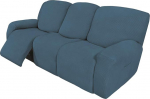 Easy-Going 8 St&uuml;ck Liegestuhl Diivan Stretch Sofa Schonbezug Sofabezug M&ouml;belschutz Couch Weich mit elastischer Unterseite Kinder Spandex Jacquard Stoff Kleine Karos Blaugr&uuml;n