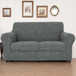 Diivanikate 3/2/1/4-kohvlikate v&auml;ga elastne istmepadja kate istmekate komplekt, universaalne diivanikate diivanikaitsja Super Soft Sofa Throw Non-Slip koertele kassidele (2-kohaline, tumehall)