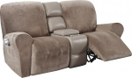 H.VERSAILTEX teki tooli diivan Slipcover 6 t&uuml;kki m&ouml;&ouml;bli kaitsja diivan Samet pluusist kuju Stretch stiilne pehme elastse p&otilde;hjaga (Medium, Taupe)