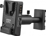 Andoer V-Lock V-Mount akuplaat BP-U dummy akuadapterile koos reguleeritava poolusega asendaja BP-U30, BP-U35, BP-U60, BP-U65, BP-U70, BP-U90, BP-U98 jaoks, &uuml;hildub Sony videokaameraga