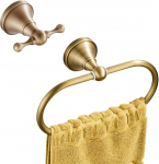 Flybath Handtuchring und Ovaler Handtuchhaken Set Antik Geb&uuml;rstete Messing Wandmontage f&uuml;r Bad K&uuml;che Hotel