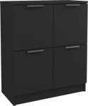 vidaXL k&uuml;ljepakkide kapp K&uuml;ljepakkide kapp mitmeotstarbeline kapp seisev kapp elutuba must 60 x 30 x 70 cm puitmaterjalist