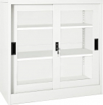 vidaXL liuguksega kabinet Kaustikukapp B&uuml;rookapp Arhiivikapp Kontorim&ouml;&ouml;bel Metallkapp Teraskapp Hoiukapp Universaalne kapp Valge 90 x 40 x 90 cm teras