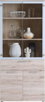 Newroom Vitriinkapp Sand Oak Modern - 80 x 184 x 41.5 cm (B x K x S) - Klaasist vitriinkapp Seisev vitriinkapp Klaasist vitriinkapp - [Demmy.Three] Elutuba Kontor
