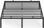 VASAGLE Kahekohaline voodiraam 160 x 200 cm metallist voodiraam, voodi all hoidmine kaasaegne k&uuml;lalisvoodi lihtne kokkupanek must RMB155BD01